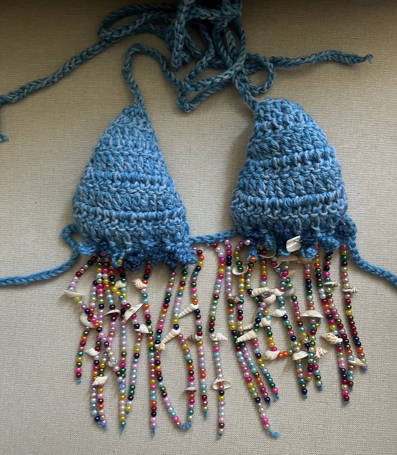 beaded bikini tops